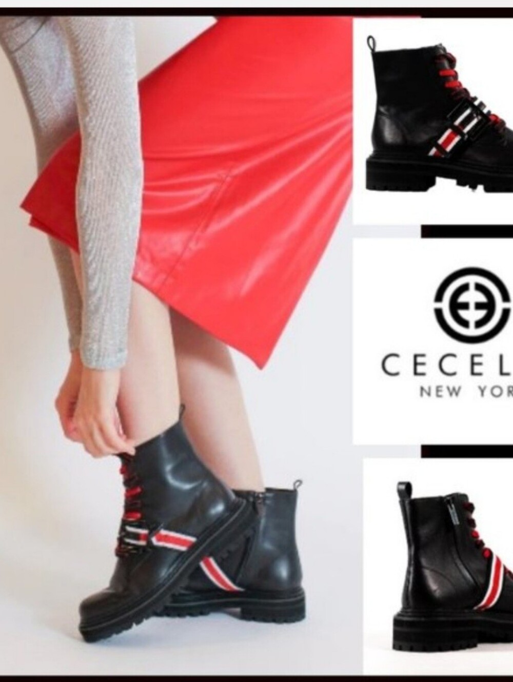 Cecelia New York Hayden Lug Sole Combat Boots Sz 10 Woman Leather Goth Grunge